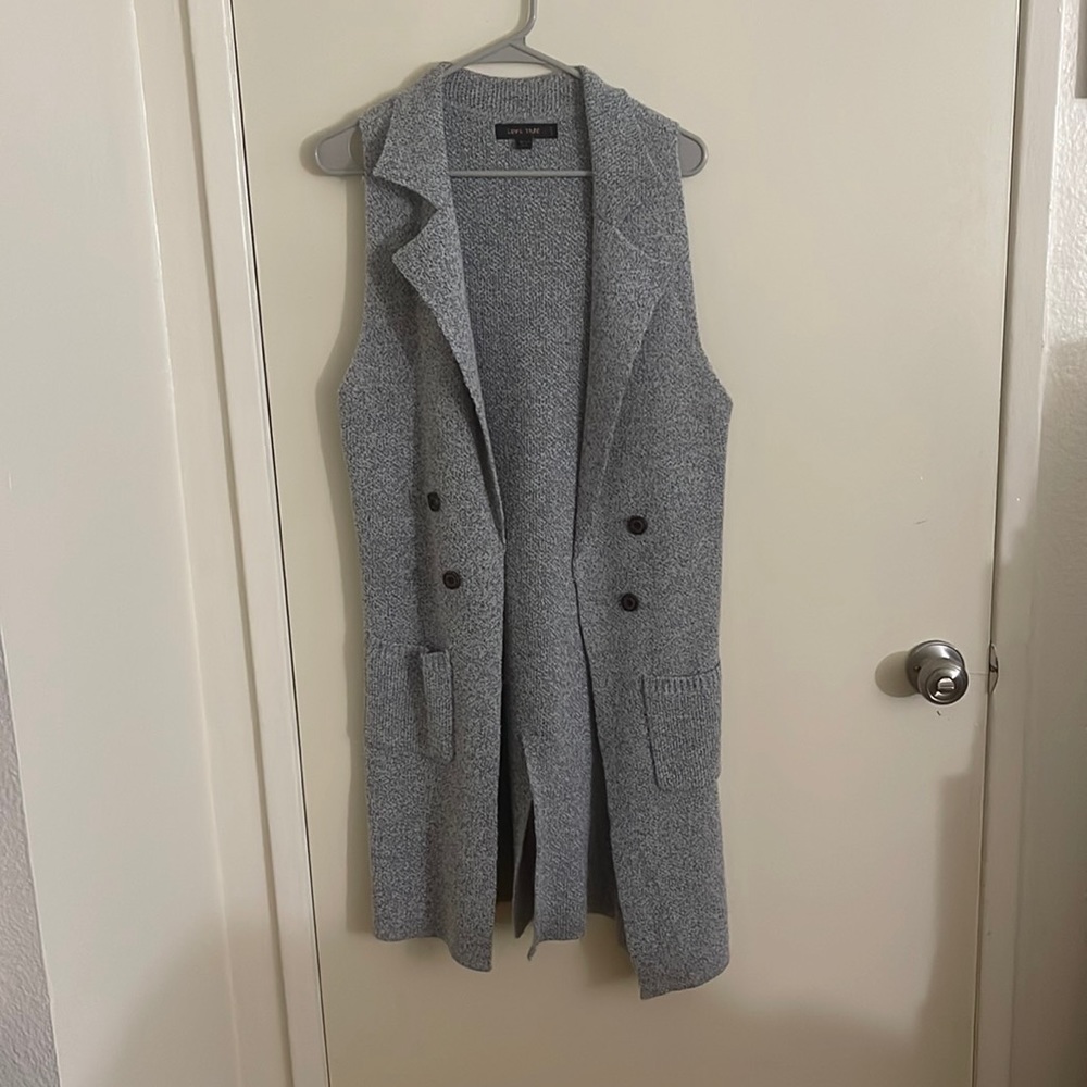 Grey long vest